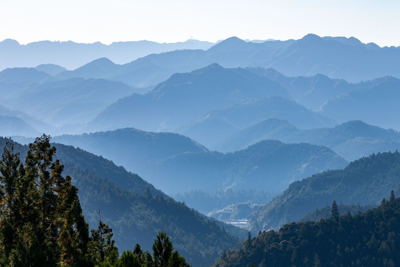 A view from Fushiogamioji observatory (Kumano Kodo pilgrimage routes), Wakayama prefecture, japan