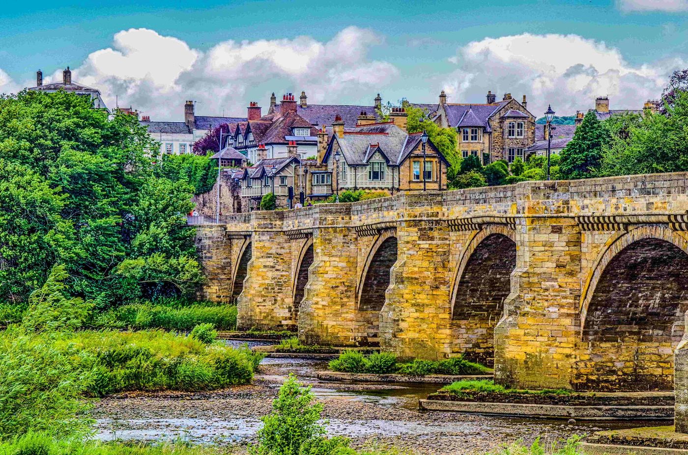 Beautiful old Roman bridge Hadrians Wall