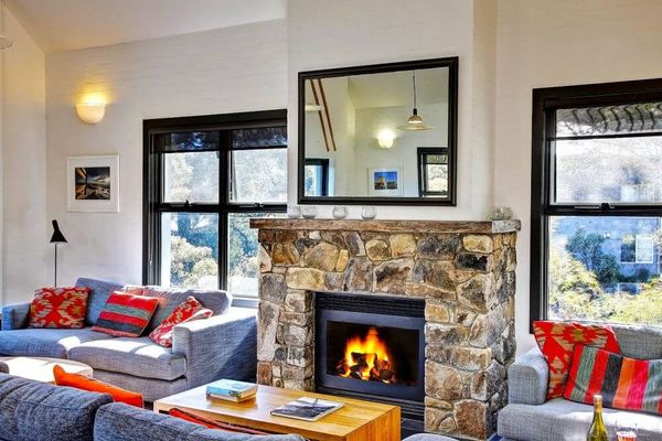 Boali Interior lounge with fireplace