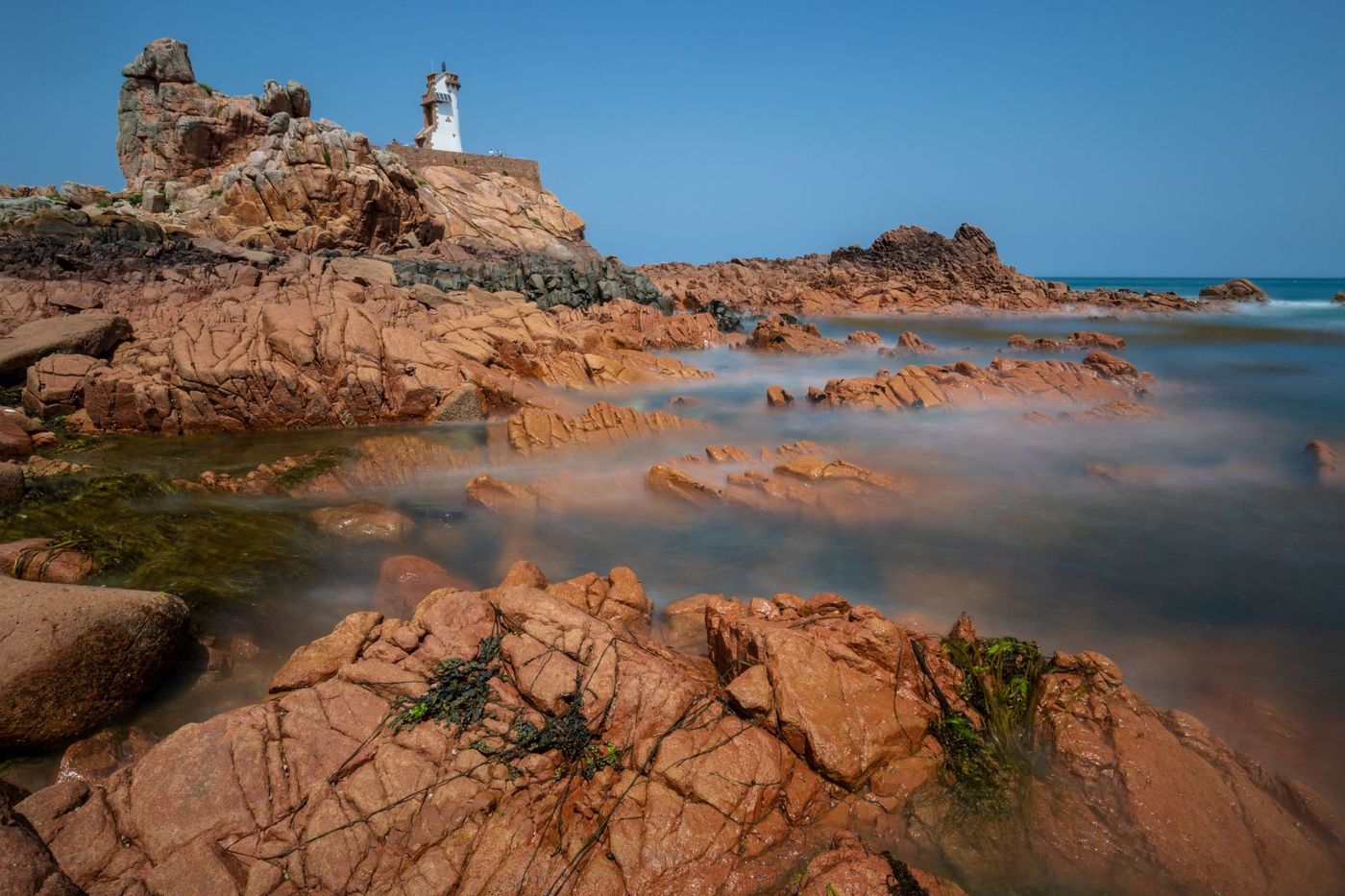 Brehat Island France pink Granite Coast Ploumanach lighthouse