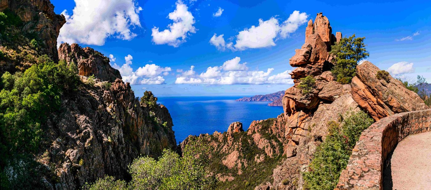Calanches de Piana view over sea