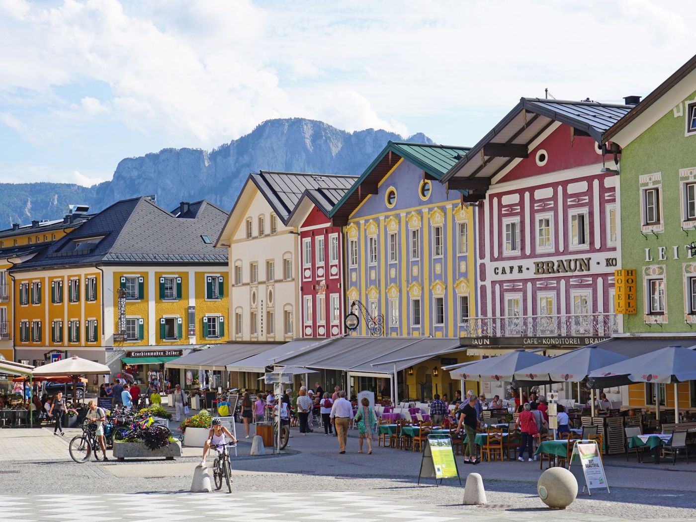 Colorful Mondsee Town Center - supplied by Eurohike