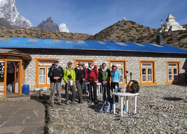 Dingboche outside snow lion walkers