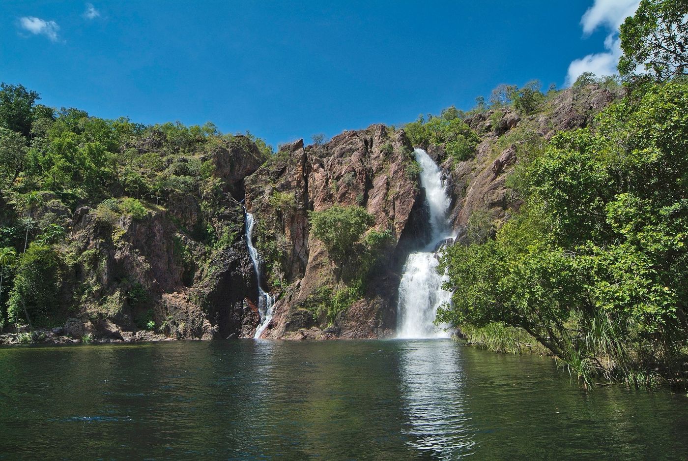 Dual cascades of Wangi Falls in Litchfield National Park