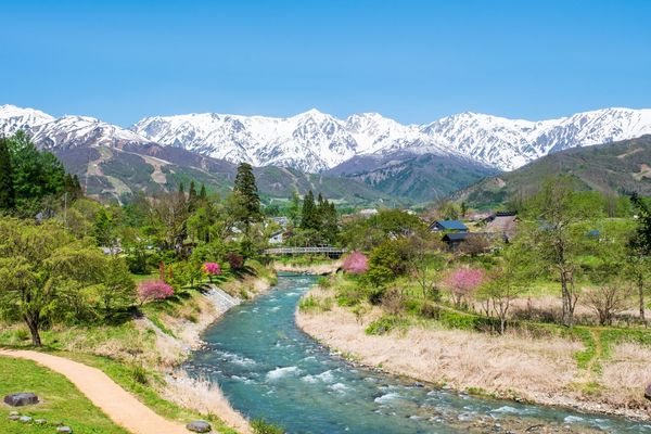 Hakuba Village View of the Northern Alps from Oide Park