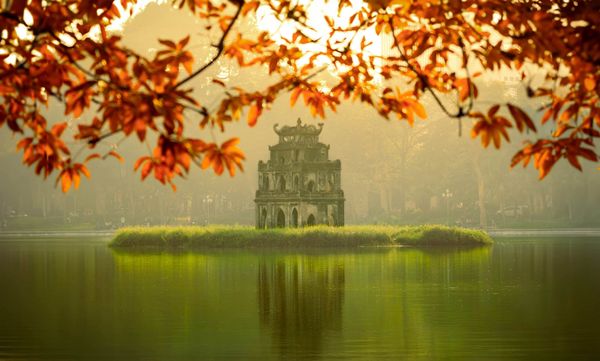 Turtle,Tower,In,Hanoi,,Vietnam.,Old,Quarters
