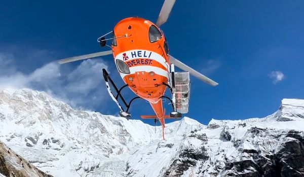 Helicopter in air low level