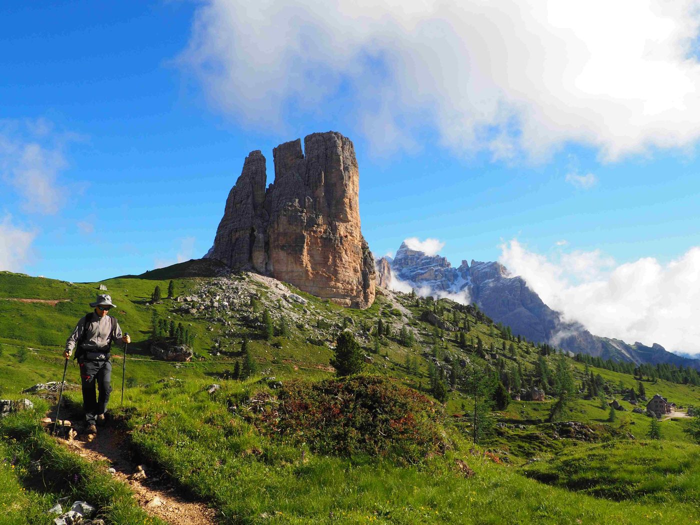 Hiking in front of the Torre Grande