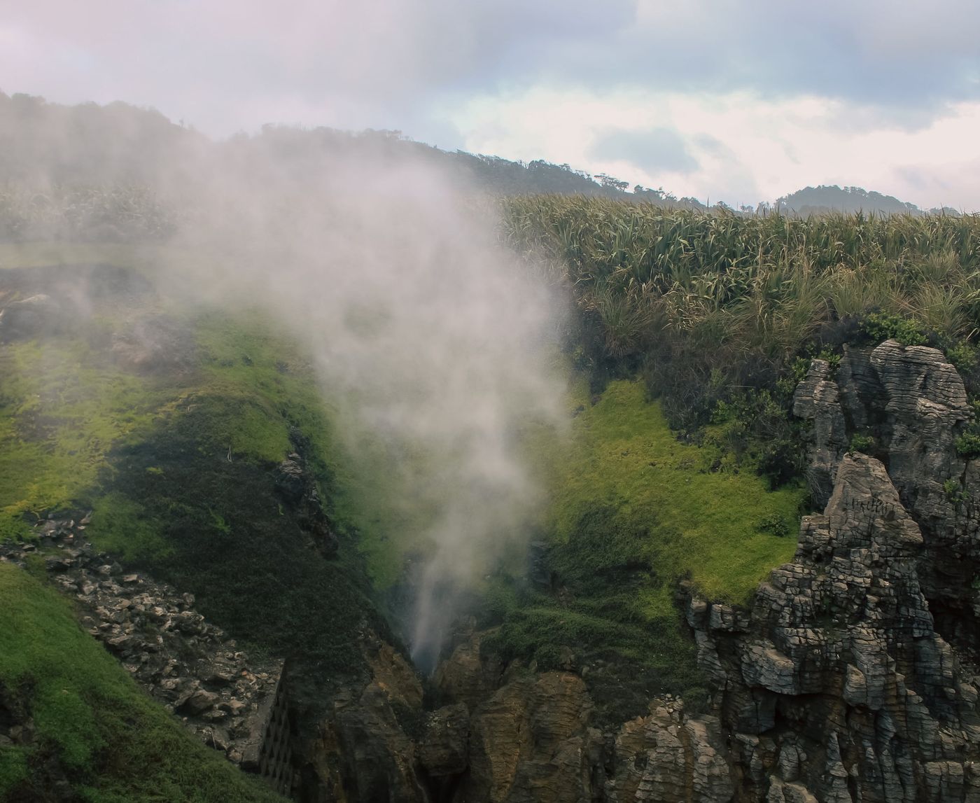 Blowhole at Pancake Rocks