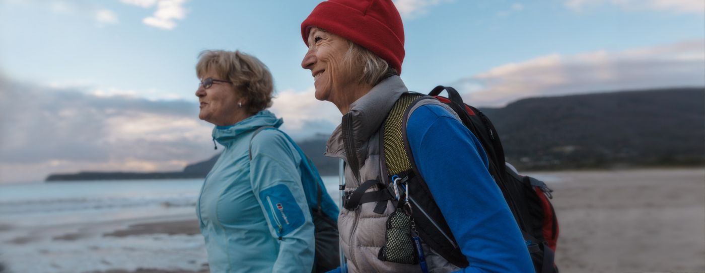 Two women walking independently on a self-guided walking holiday