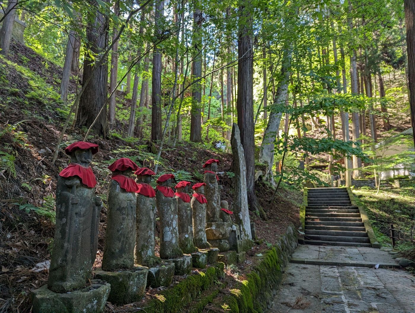 Jizo statue at Anrakuji Temple in Ueda, Nagano, Japan