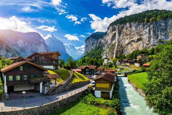 Lauterbrunnen waterfall Bernese Oberland Switzerland