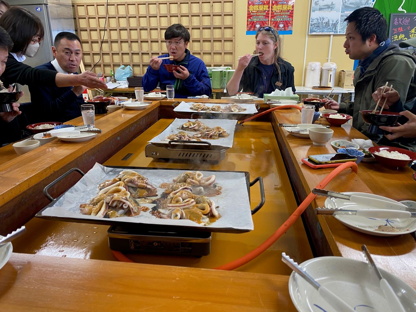 Lunch on trail Michinoku Coastal Trail