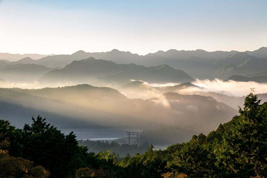 Mist over hills Kumano Kodo