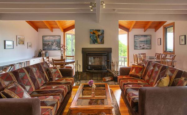 Mountain Seas lodge fireplace