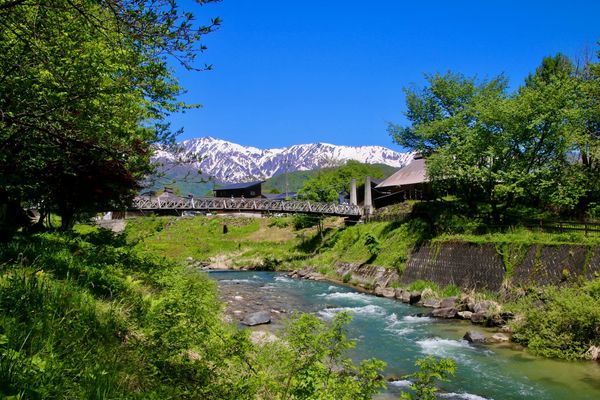 Oide Suspension Bridge, Northern Alps (Hakuba Village, Nagano Prefecture)