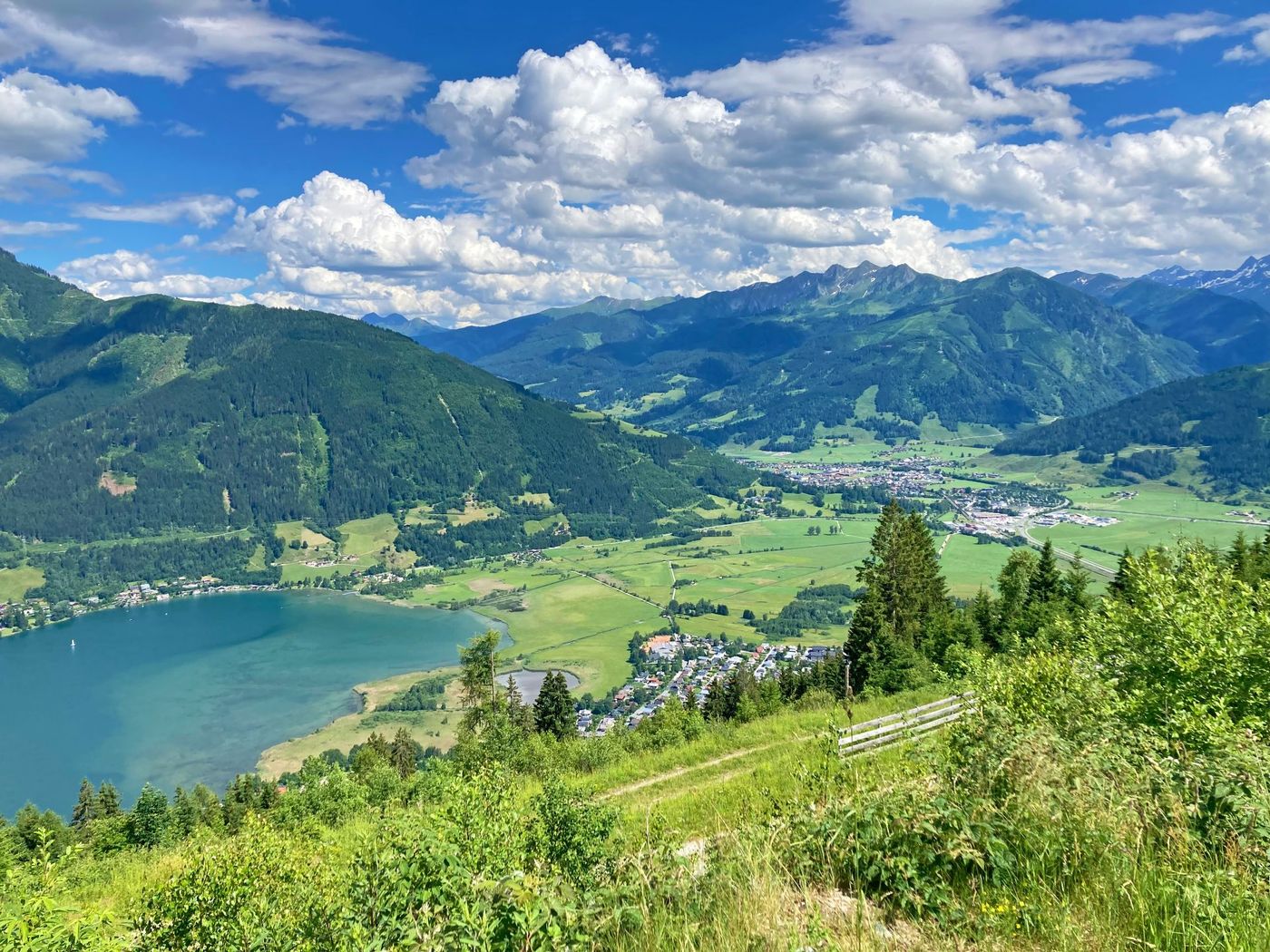 Panorama view of Lake Zell in turquoise waters - supplied by Eurohike