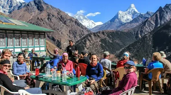 People enjoying themselves as we go up EBC