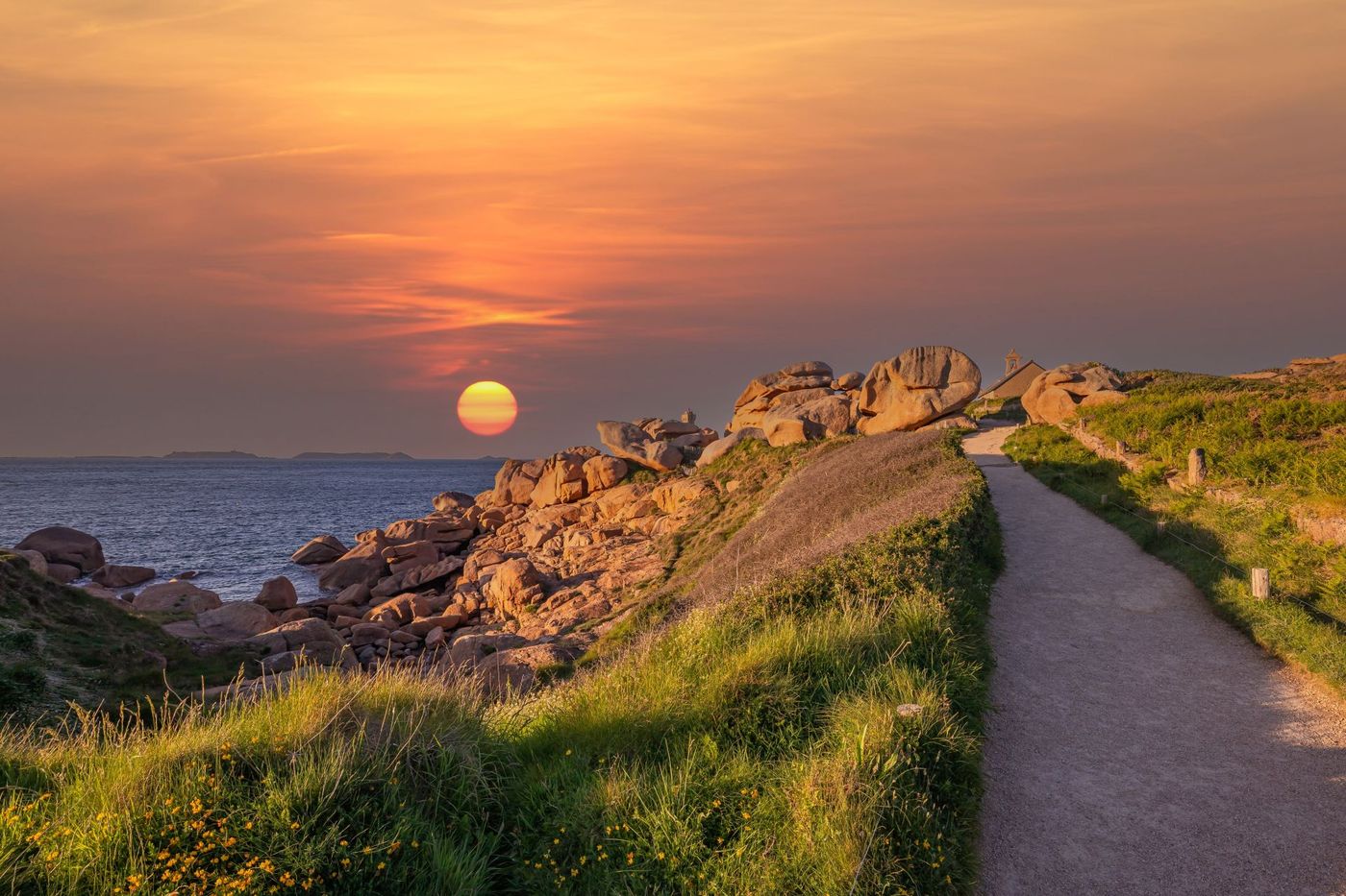 Pink granite coast , Perros Guirec, Brittany, France