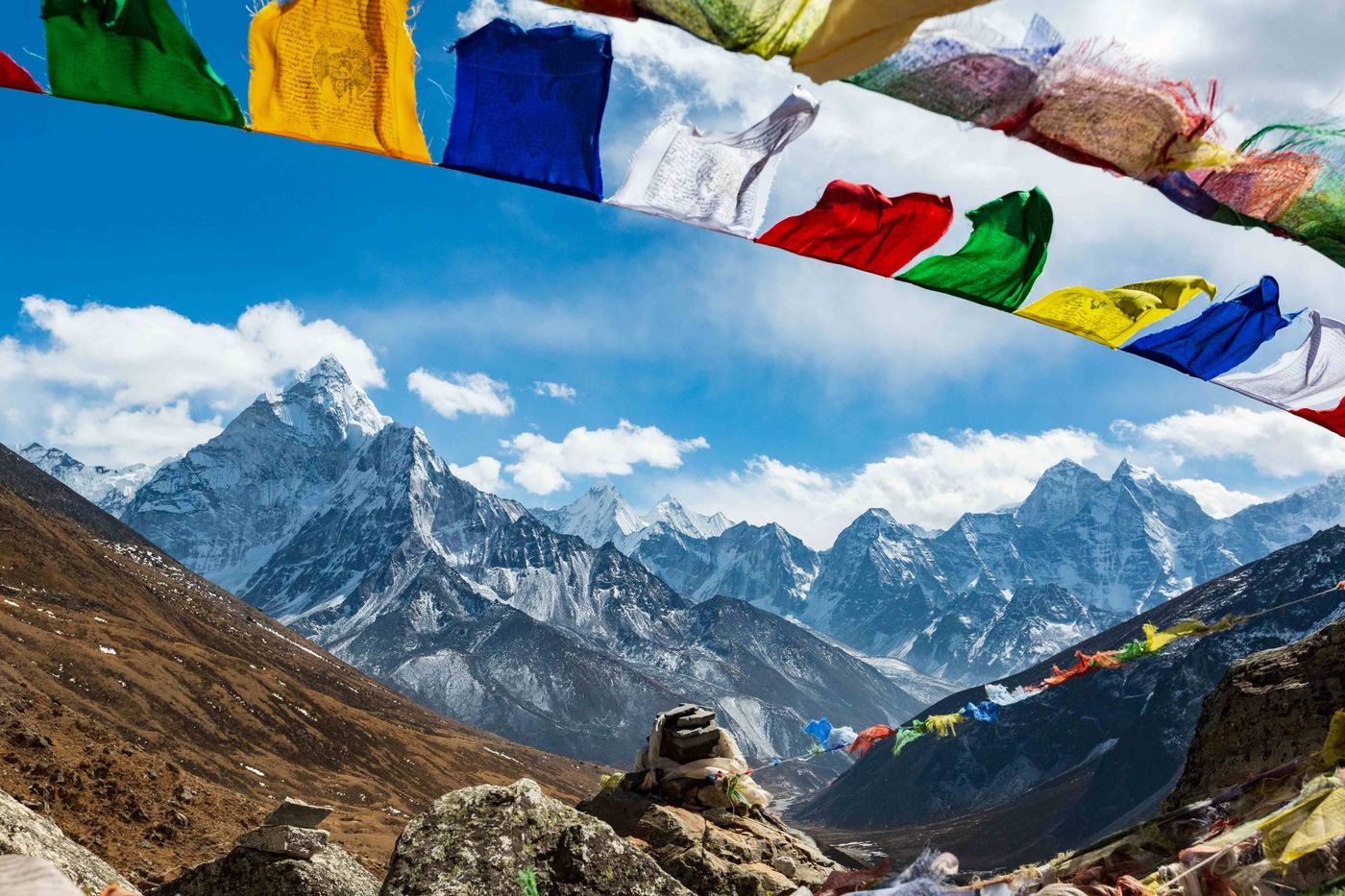 Prayer flags and Mountains EBC