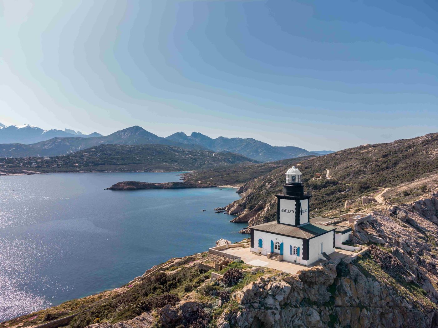 Revellata Lighthouse aireal view Corsica