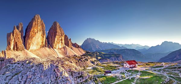 Sunset on the Tre Cime di Lavaredo Three Peaks