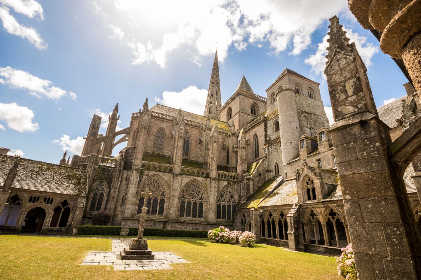 The cloister of the Cathedrale Saint Tugdual Tréguier Brittany France