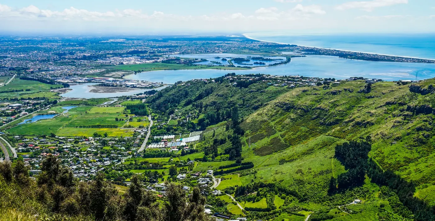 View over Christchurch from the Port Hills