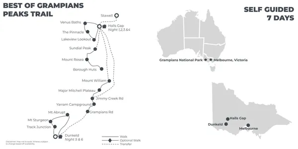Best of the Grampians Peaks Trail - 7 Days route map