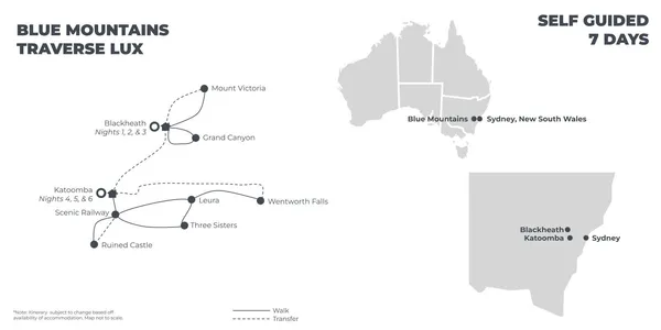 Blue Mountains Traverse Lux - 7 Days route map