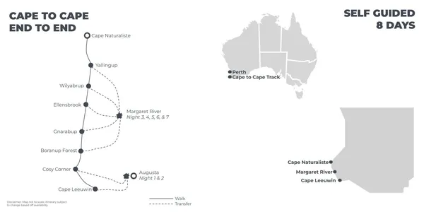 Cape-to-Cape End-to-End - 8 Days route map