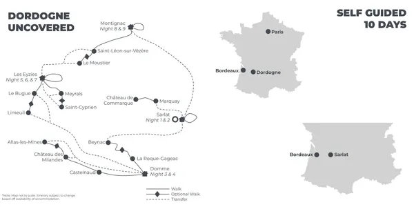 Dordogne Uncovered - 10 Days route map