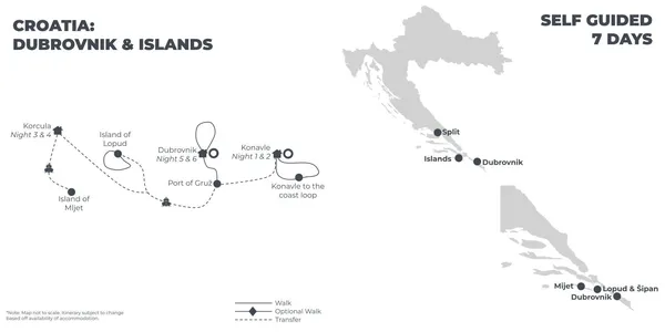 Croatia: Dubrovnik and Islands - 7 Days route map