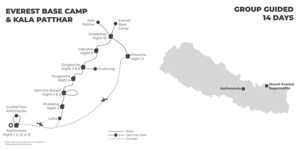 Everest Base Camp & Kala Patthar - 14 Days route map