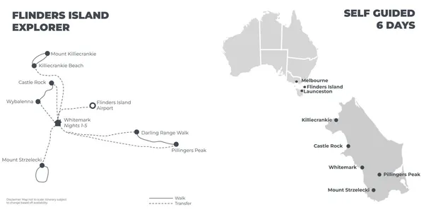 Flinders Island Explorer - 6 Days route map