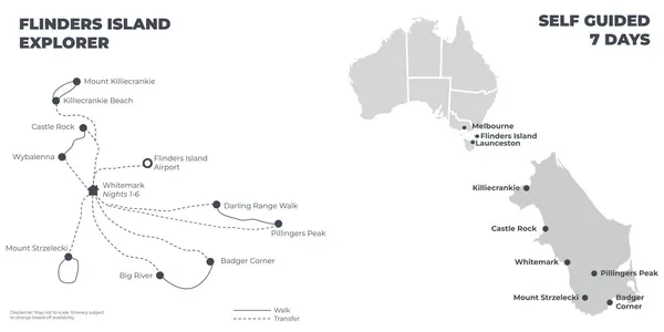 Flinders Island Explorer - 7 Days route map
