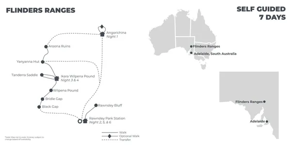 Flinders Ranges - 7 Days route map