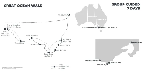 Great Ocean Walk - 7 Days route map