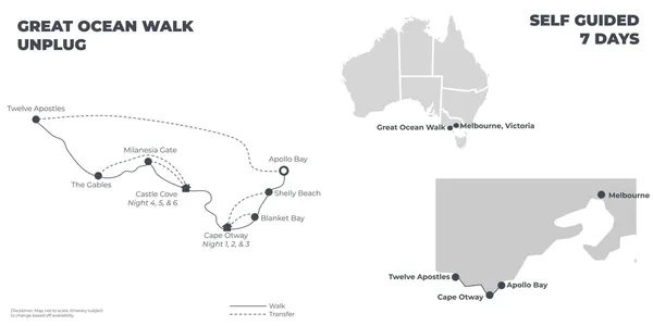 Great Ocean Walk Unplug - 7 Days route map