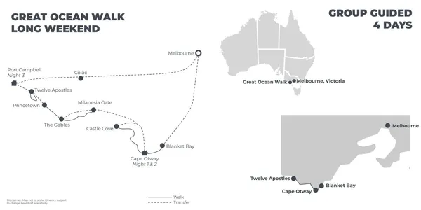 Great Ocean Walk Long Weekend - 4 Days route map