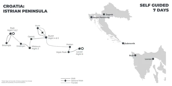 Croatia: Istrian Peninsula - 7 Days route map