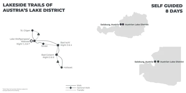 Lakeside Trails of Austria's Lake District - 8 days route map
