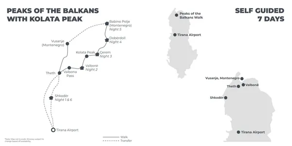 Peaks of the Balkans With Kolata Summit - 7 Days route map