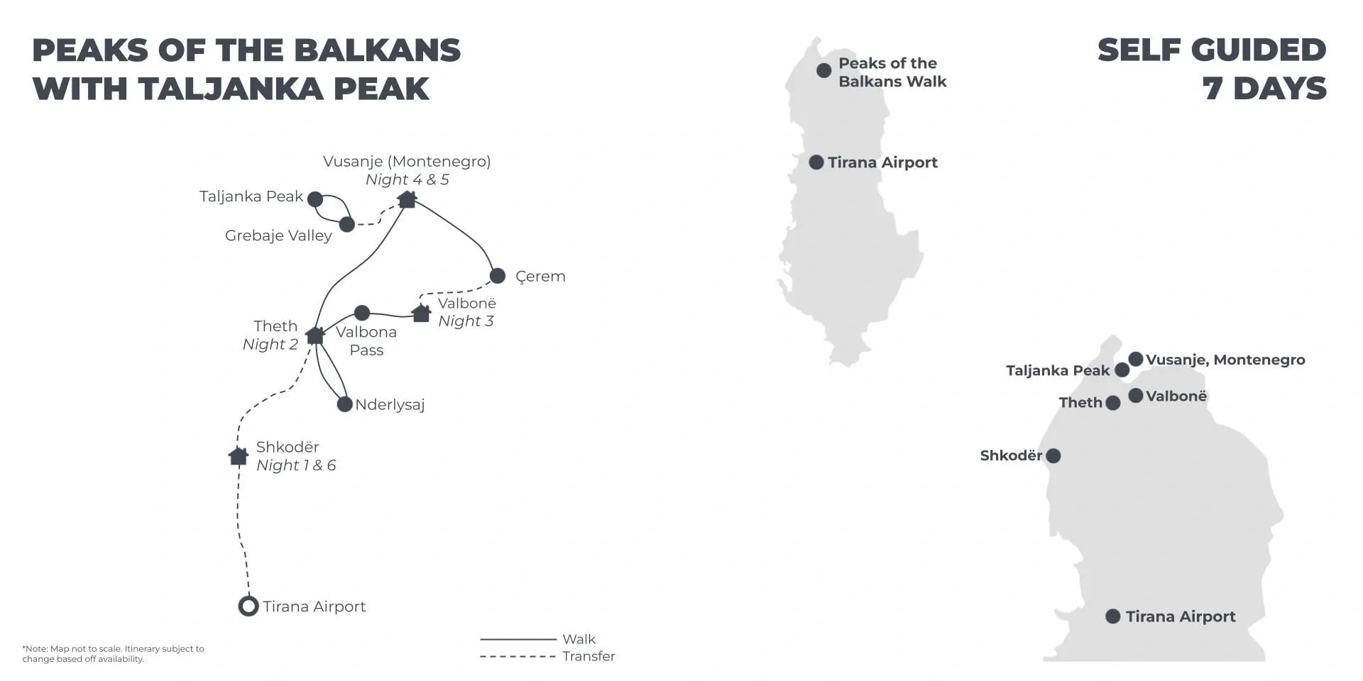 Peaks of the Balkans With Taljanka Summit - 7 Days route map