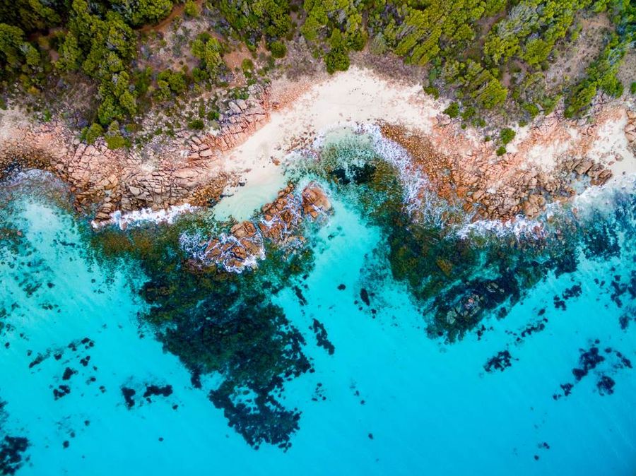 Aerial over a beautiful beach in Cape Naturaliste