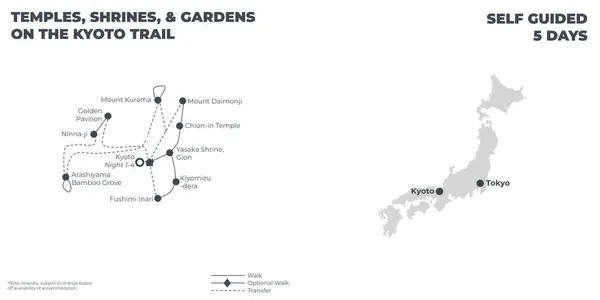 The Kyoto Trail - 5 Days route map