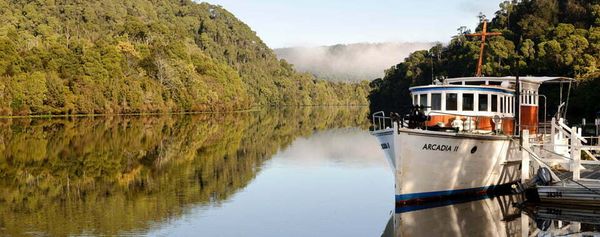 the tarkine Pieman River and boat still day